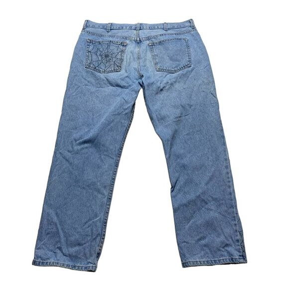 Custom Punk Emo Grunge Spiderweb Denim Jeans Sz 30x30 PLEASE READ DETAILS - Picture 4 of 11
